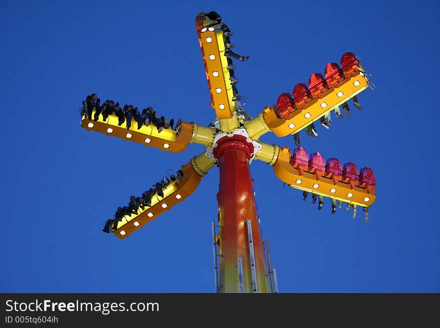 Very high carousel at night. krefeld, germany. Very high carousel at night. krefeld, germany