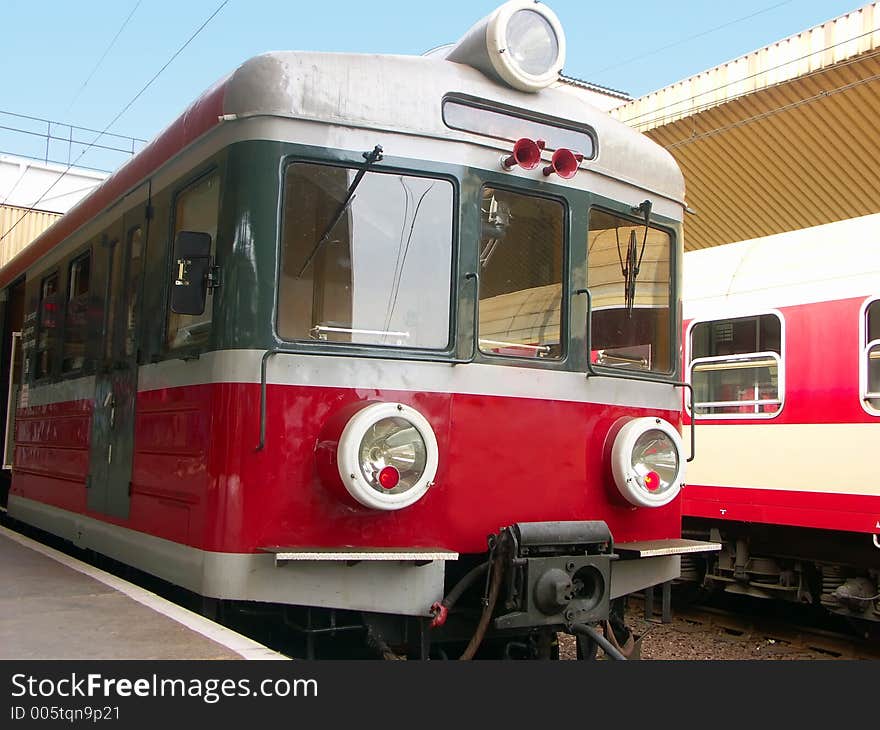 Suburban trains at the railway station