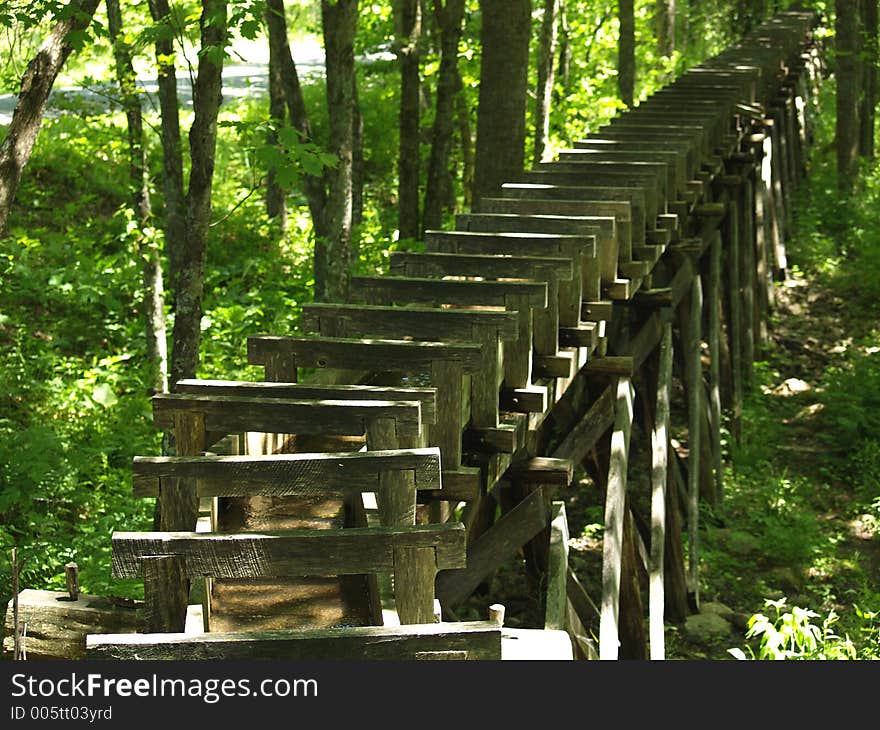 This is a flume carrying water to a mill. This is a flume carrying water to a mill.