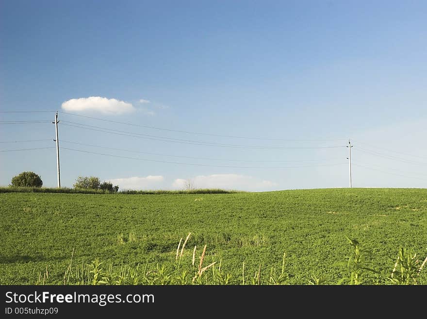 Telephone wire in country