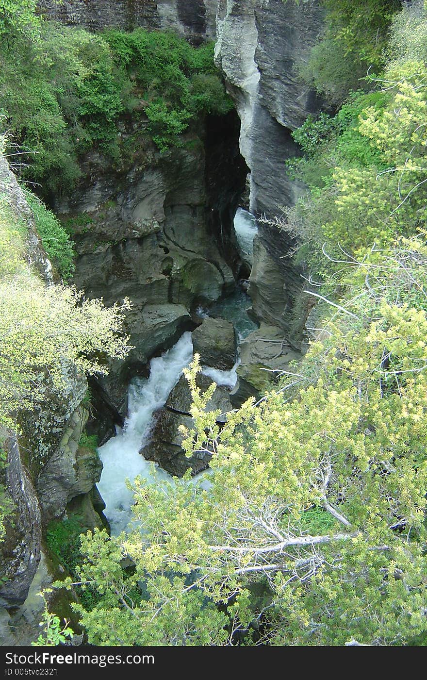 River running through rocky gorge. River running through rocky gorge