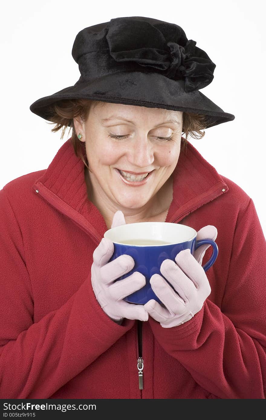 Winter holding a hot drink cup 2