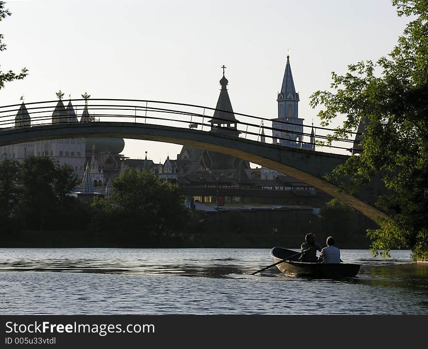 Couple on boat to the fairytale