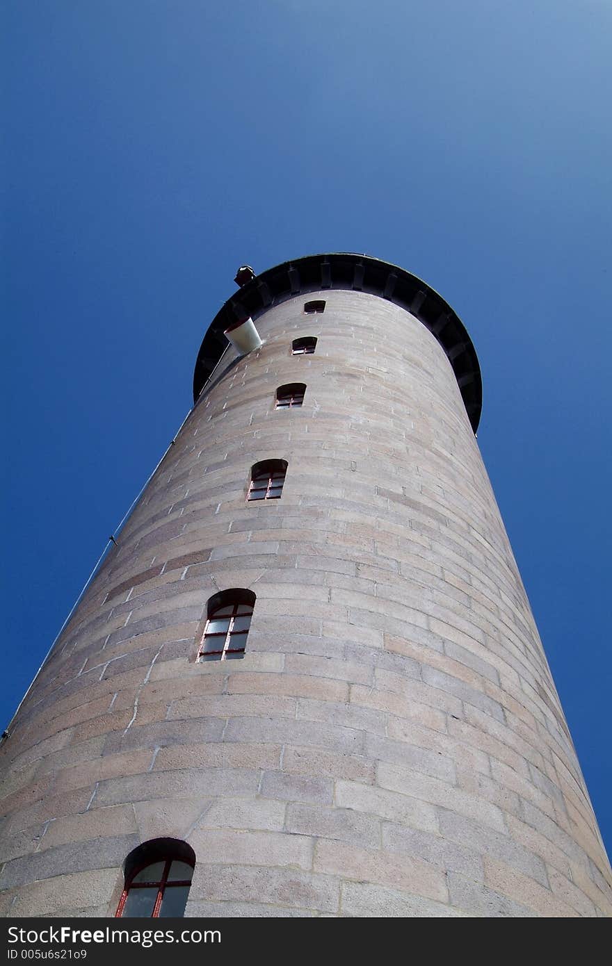 Lista lighthouse froma bottom perspective