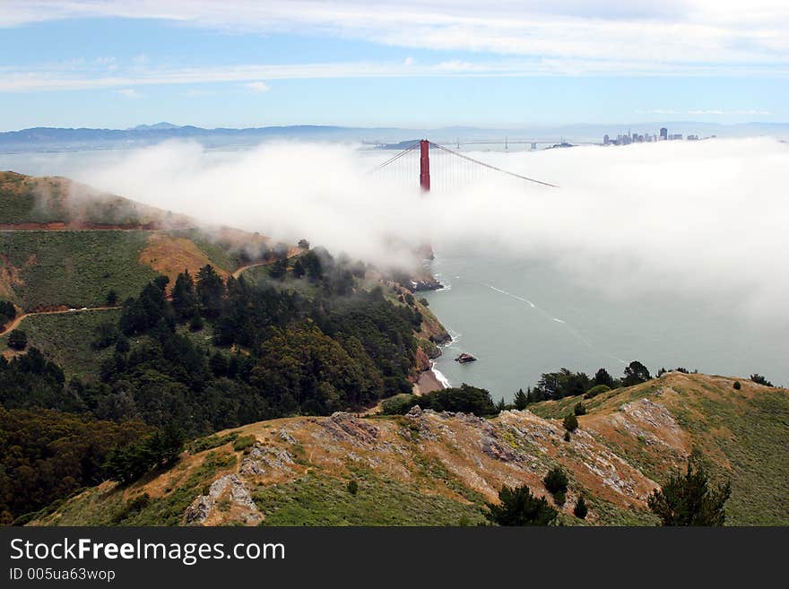 Golden Gate bridge in a fog. Canon 20D