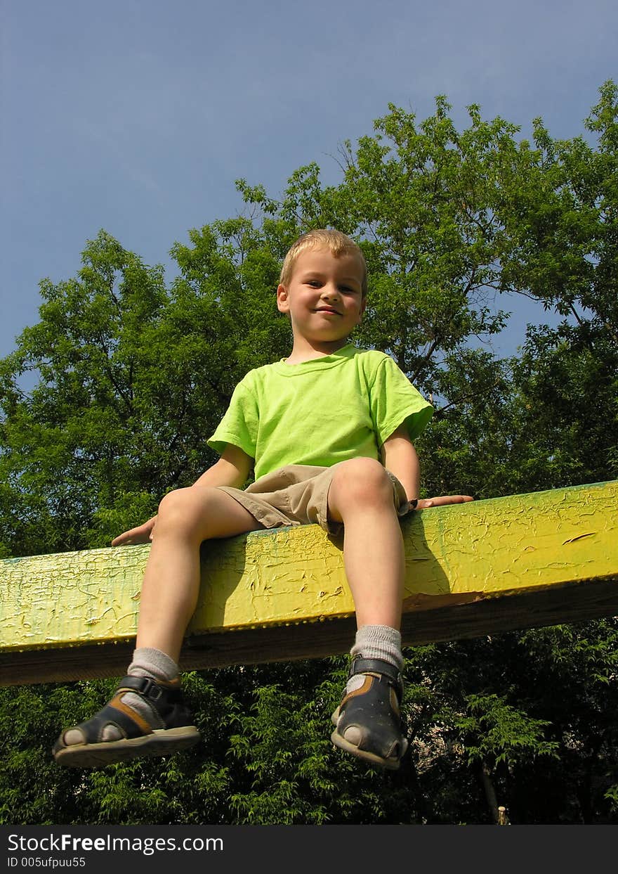 Child On Log