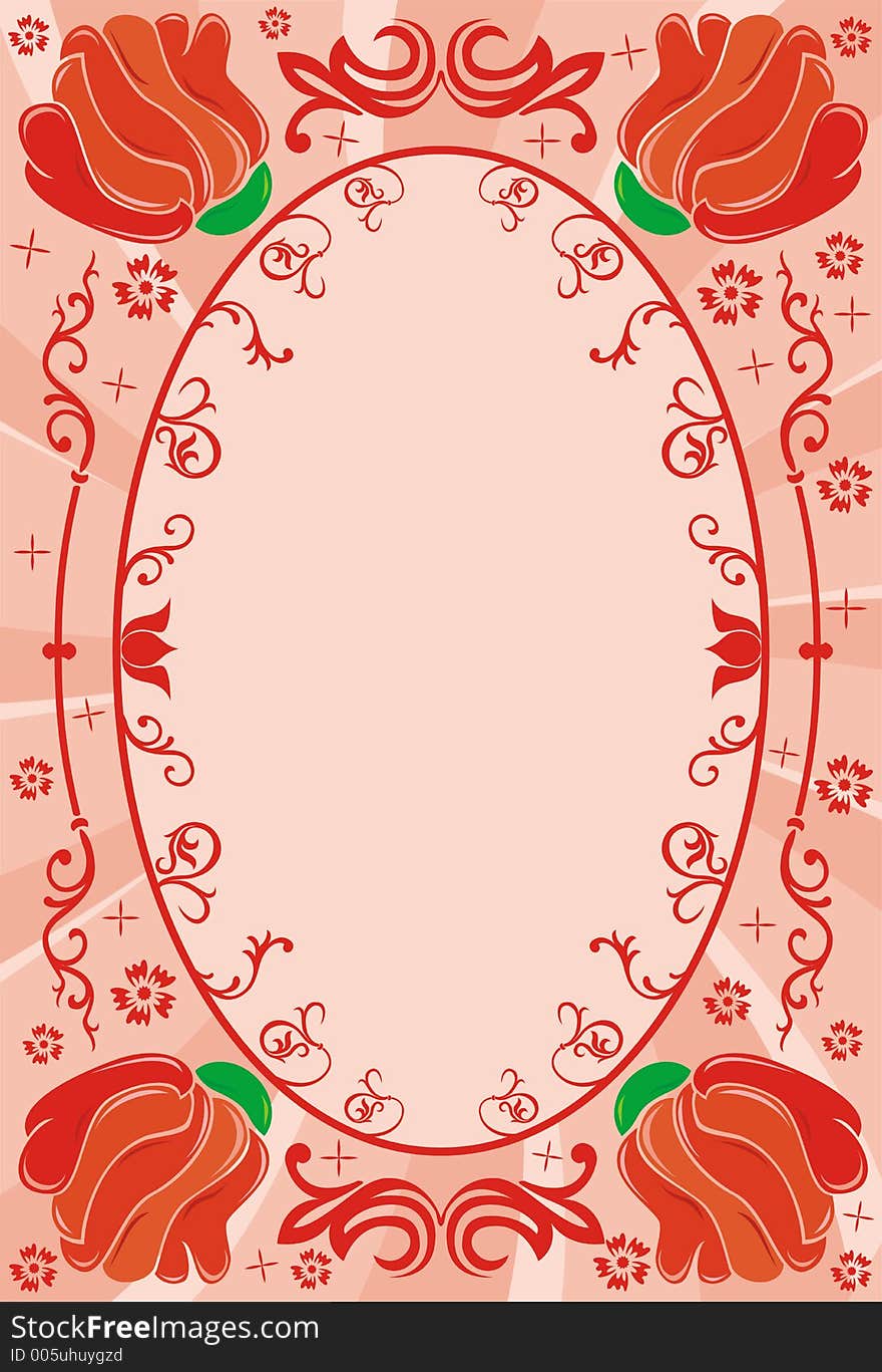 Flower frame, vector illustration