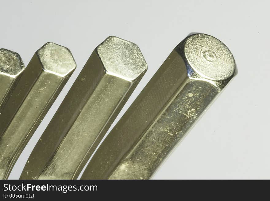 Head of a hexagon wrench key. Head of a hexagon wrench key