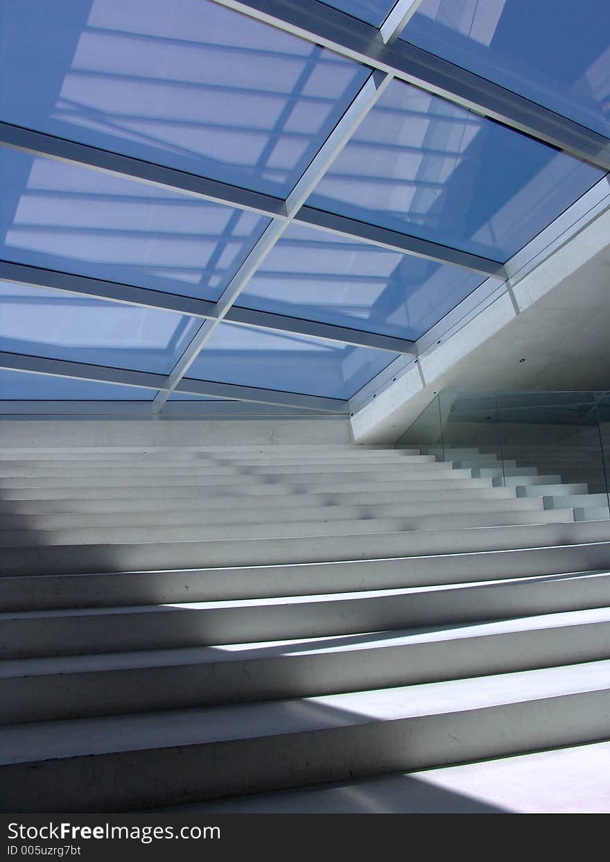 White stairs fading into window