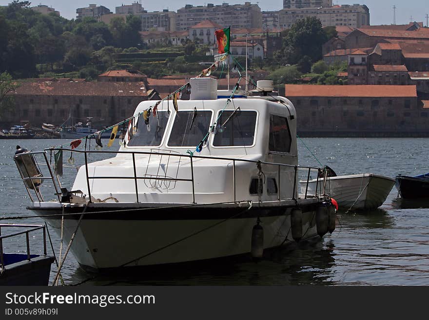 Yacht moored in the marina