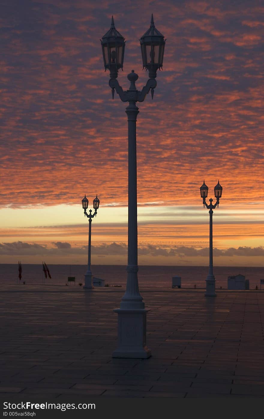 Streetlamp at sunrise