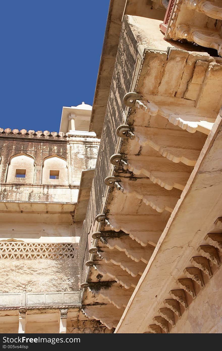 Part of Amber Fort, Muslim palace in Jaipur, India.