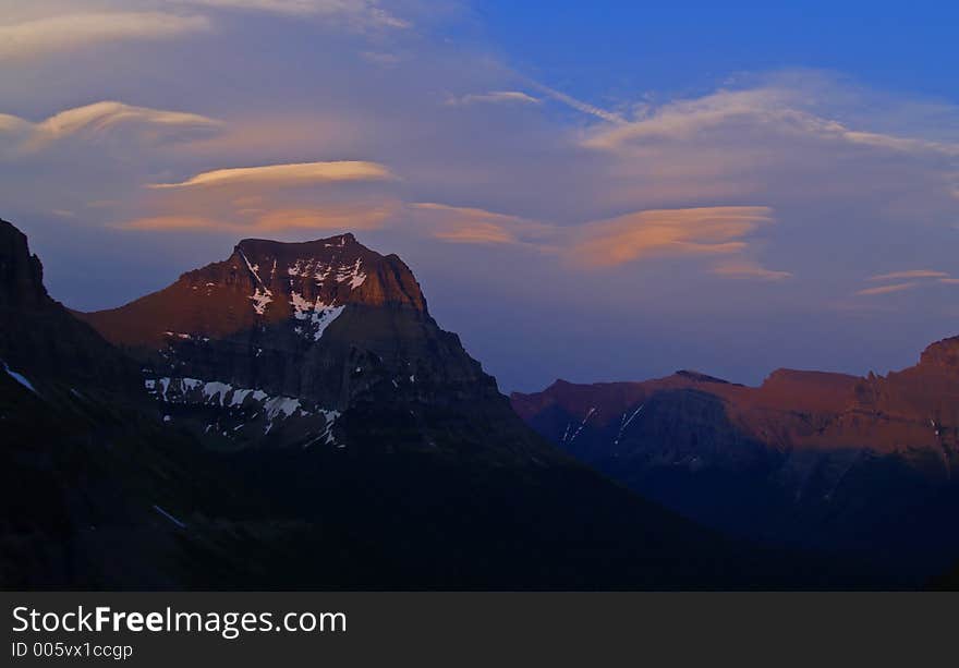 Sunset Over Going To The Sun Mountain