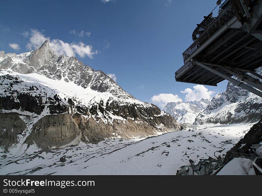 Most famous glacier in the french alps, above chamonix. Most famous glacier in the french alps, above chamonix