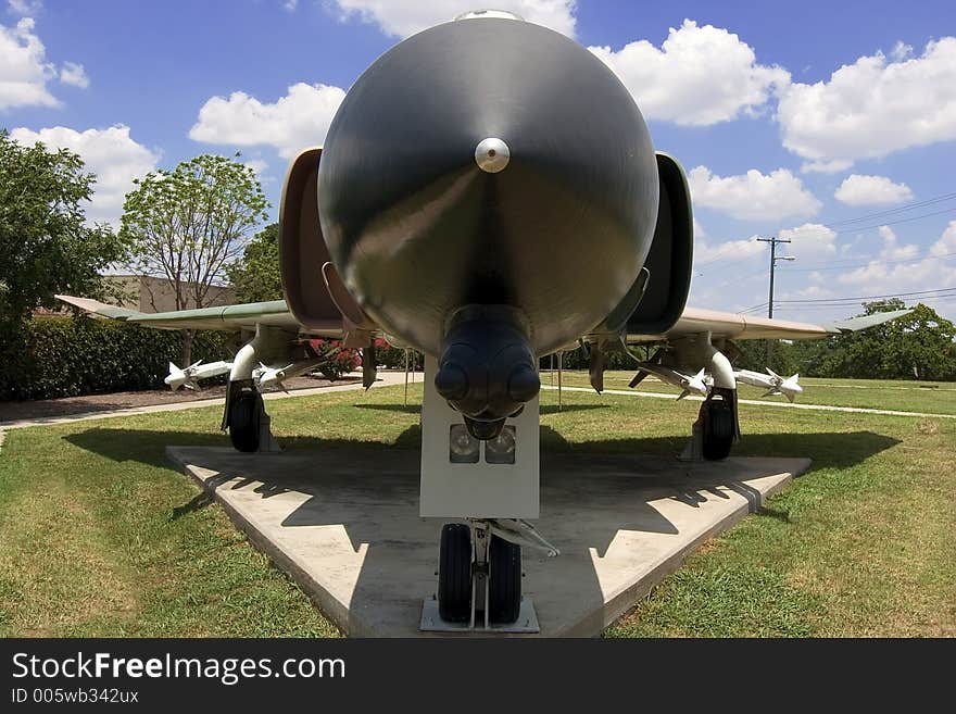 F4 Phantom as seen from head on. F4 Phantom as seen from head on