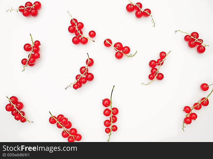 Redcurrants on a near white background. Redcurrants on a near white background