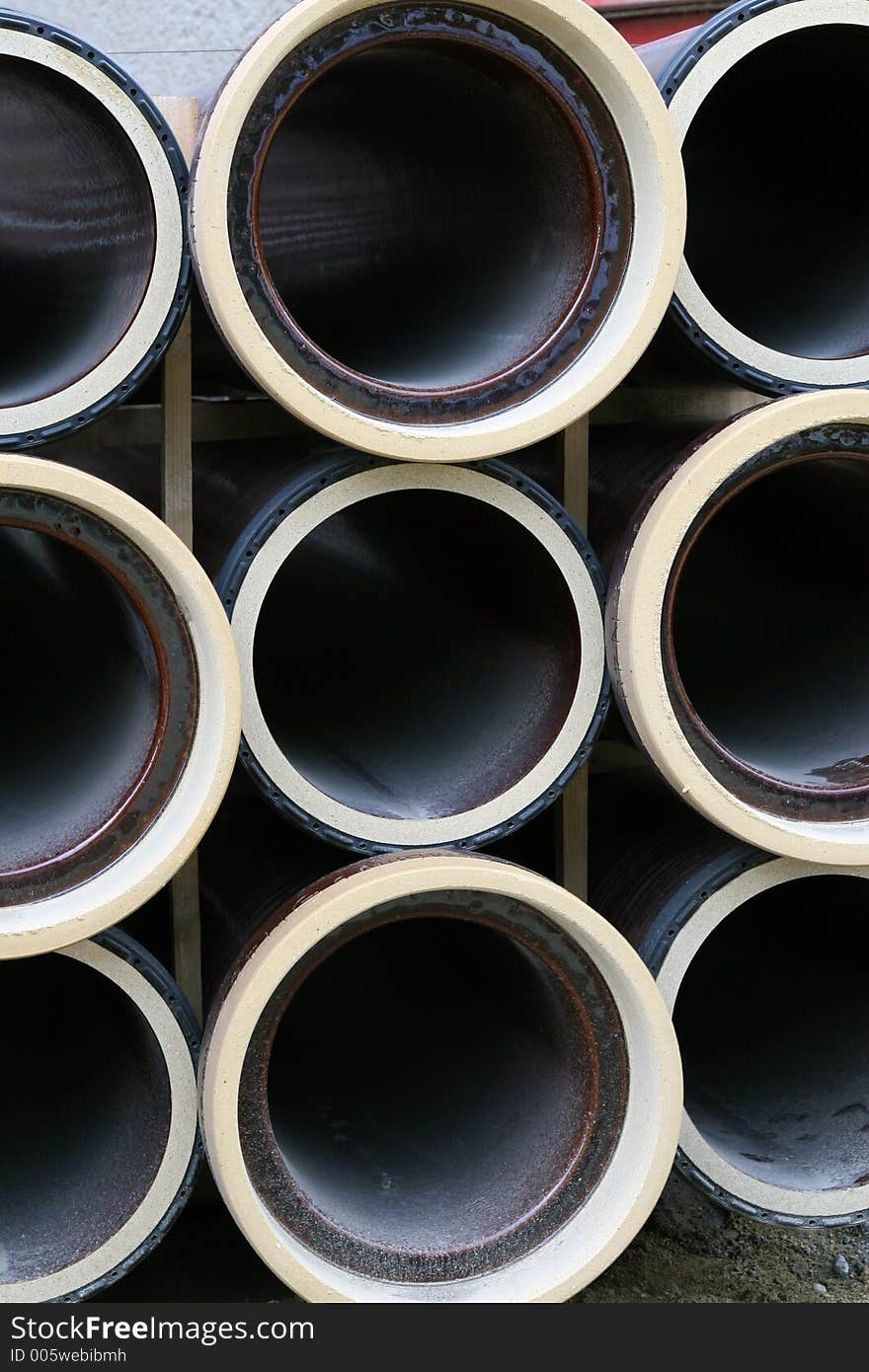 A set of large stone pipes