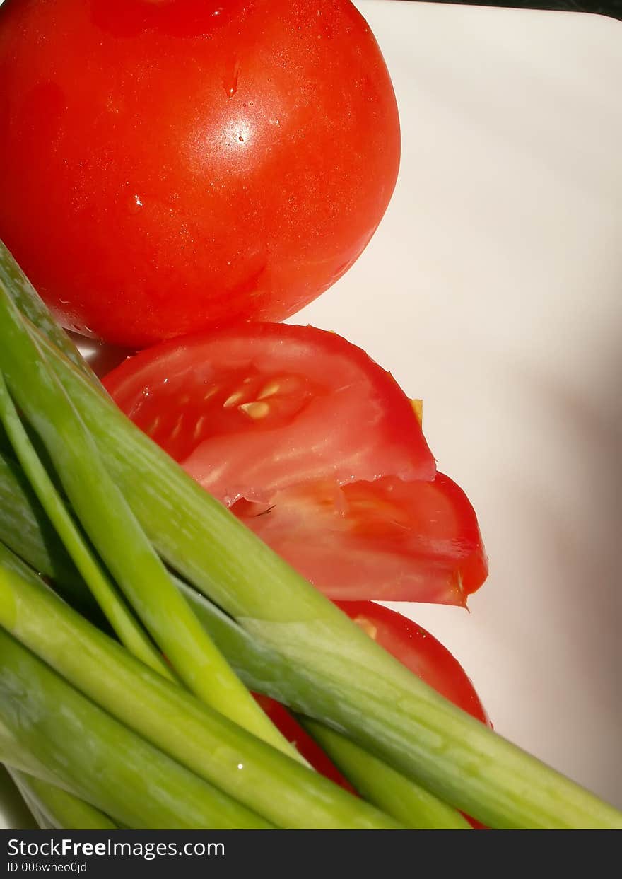 Tomato and chive. Tomato and chive