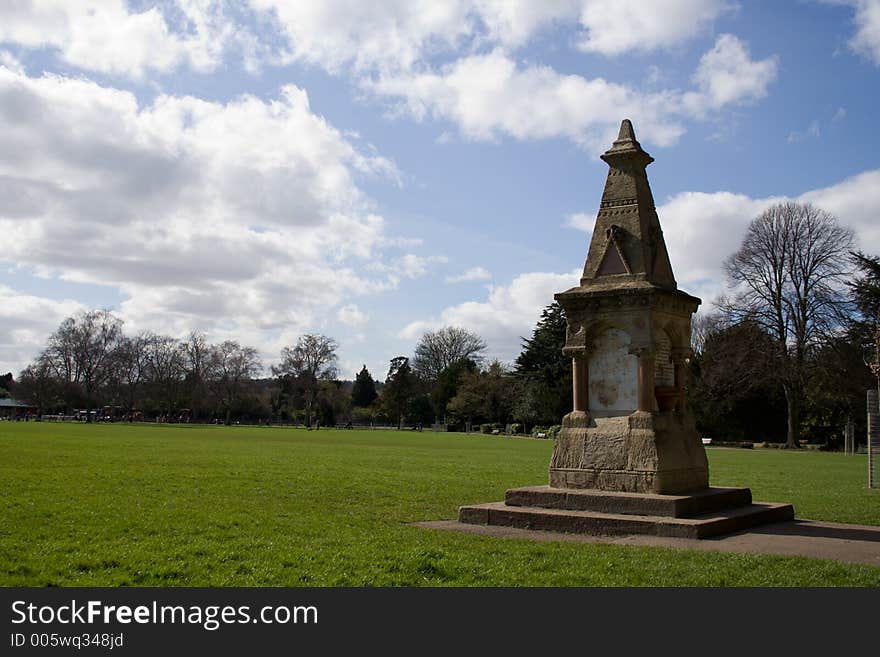 War memorial in a park