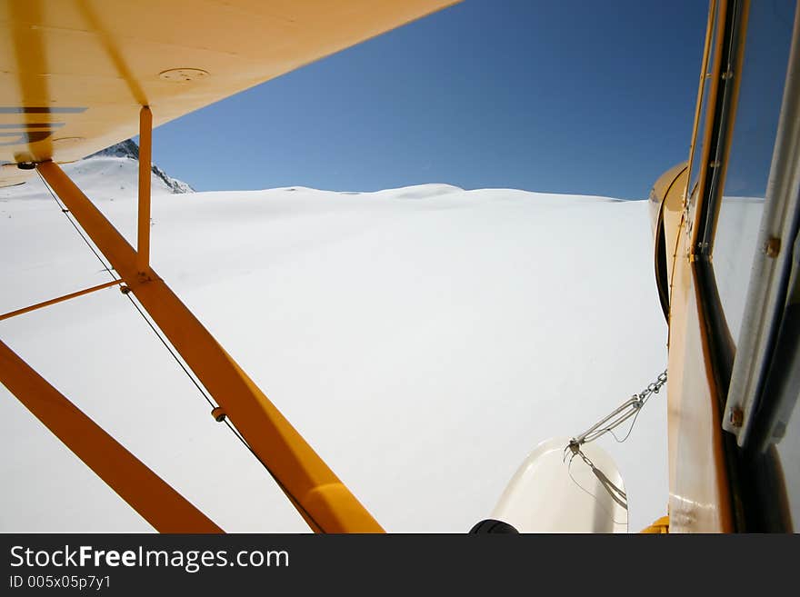 Flying Over A Glacier