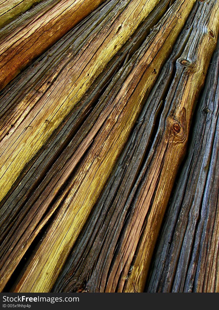 Log Wall Of The Farm House