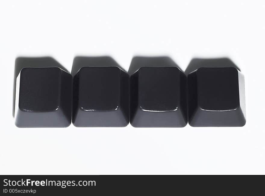 Blank isolated computer keys spell out any four-letter word. Blank isolated computer keys spell out any four-letter word