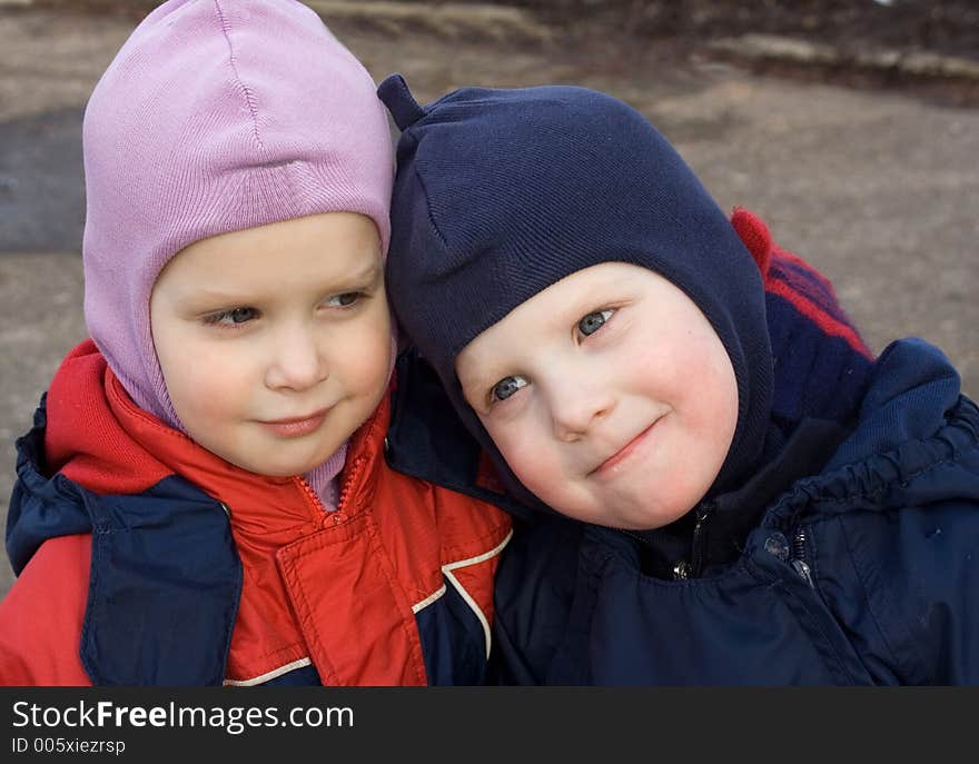 A portrait of brother and sister. A portrait of brother and sister