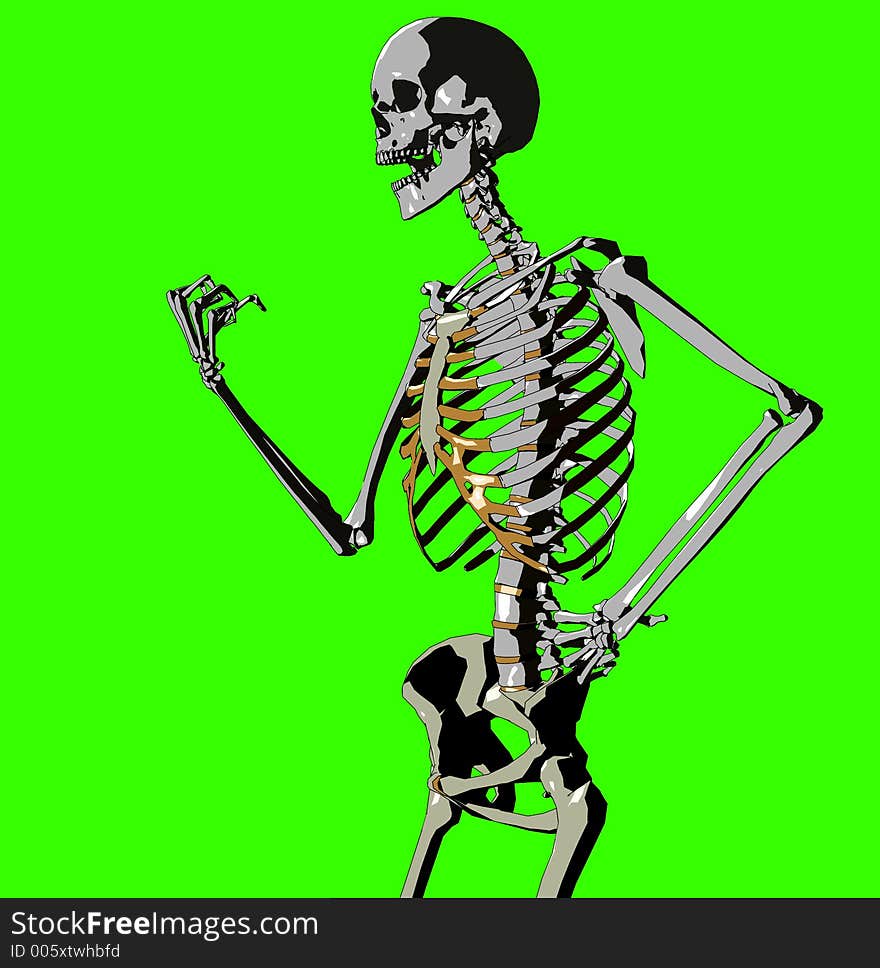 A skeleton in a pose. A skeleton in a pose.