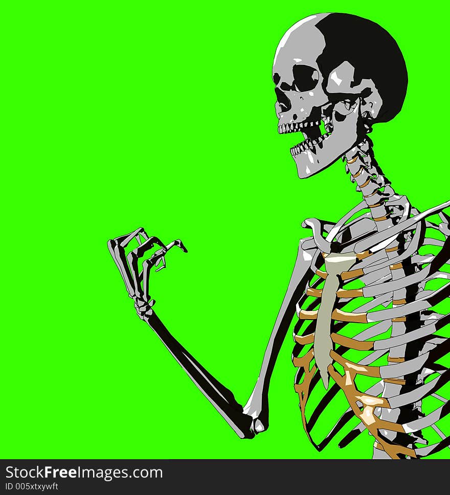 A skeleton in a pose. A skeleton in a pose