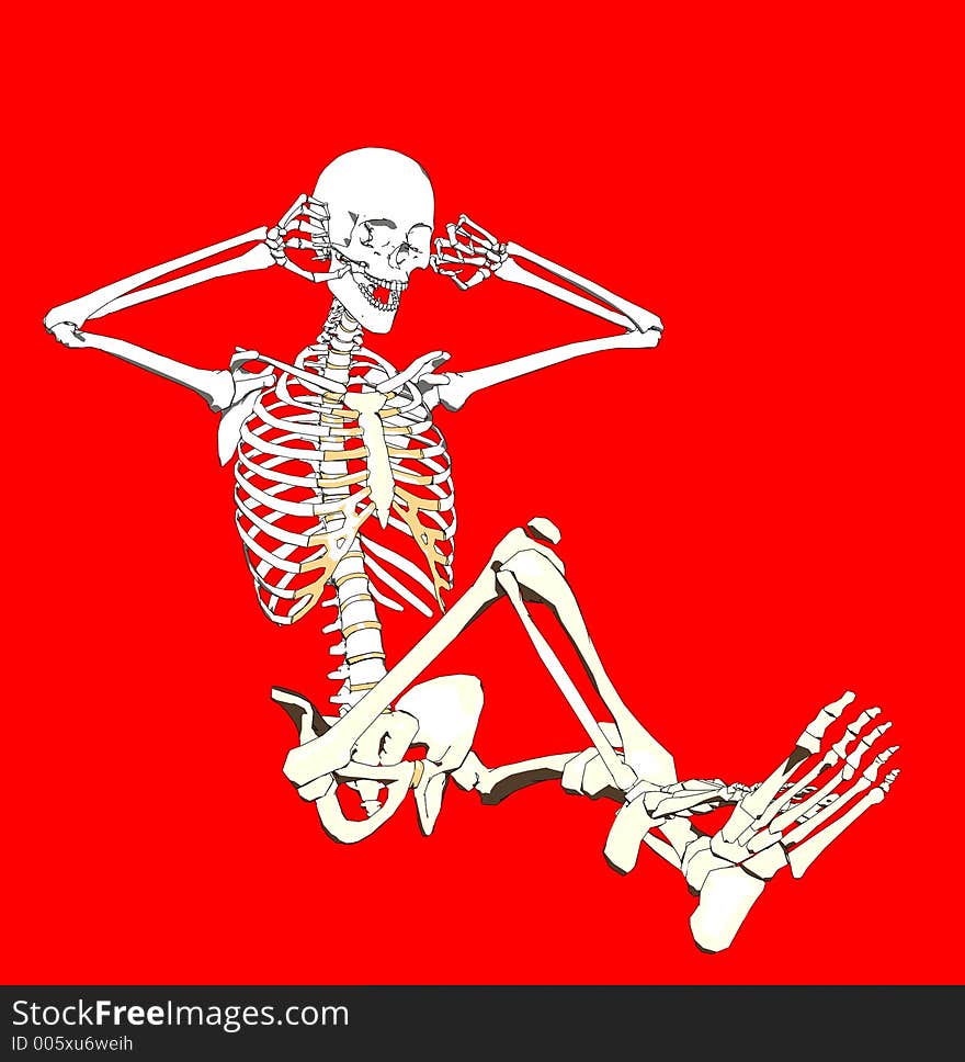 A skeleton in a pose. A skeleton in a pose.