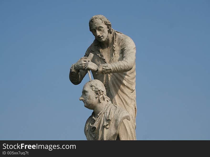 An Ancient Statue of sculptor Venice Italy. An Ancient Statue of sculptor Venice Italy