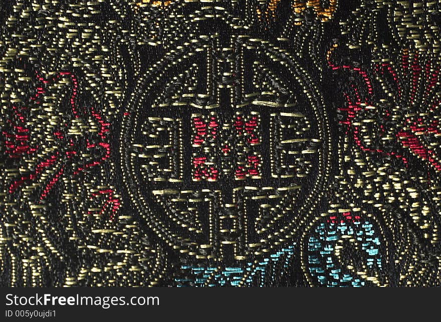 Macro shot of Asian ethnic stitching. Macro shot of Asian ethnic stitching