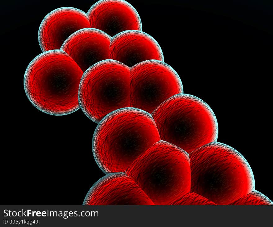 This is a image of some fused blood cells. This is a image of some fused blood cells.