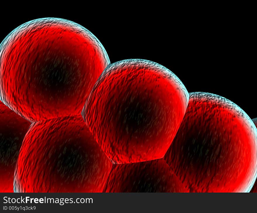 This is a image of some fused blood cells. This is a image of some fused blood cells.