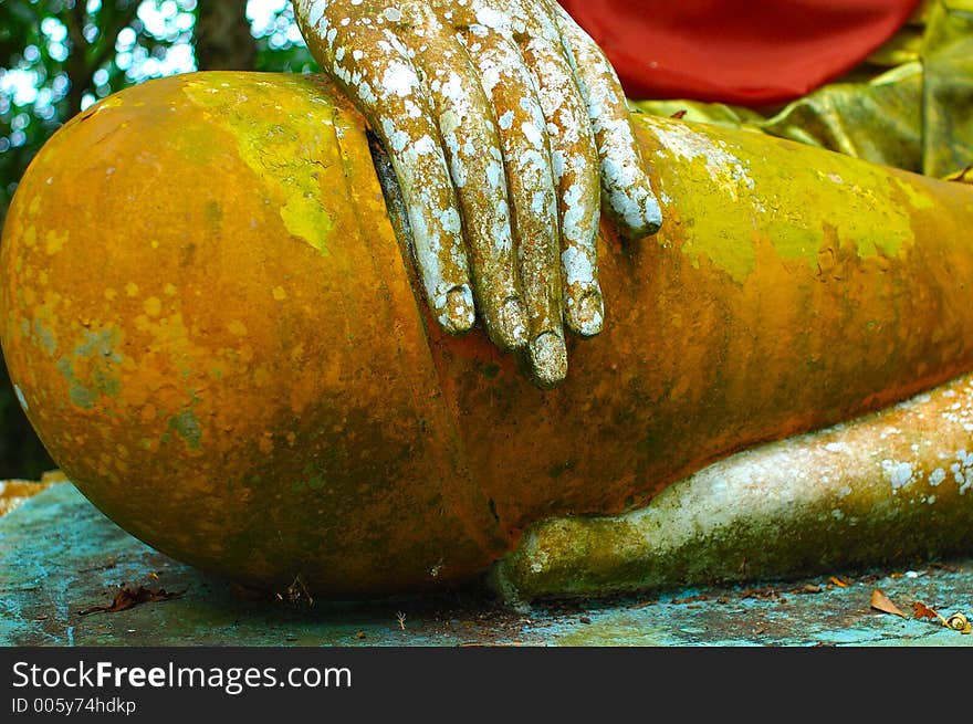 Sitting Buddha on Mountain in Thailand.