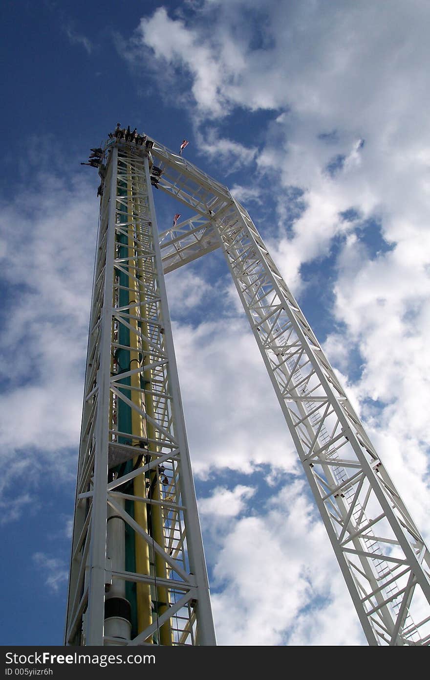 A picture of a ride at an amusement park. A picture of a ride at an amusement park.