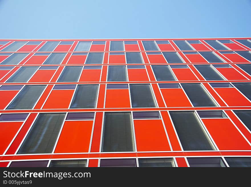 Red modern office building 02