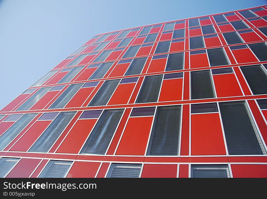 Red modern office building 03