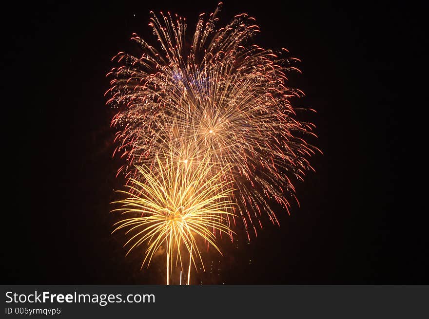 4th of July fireworks display over Red Bank New Jersey. 4th of July fireworks display over Red Bank New Jersey