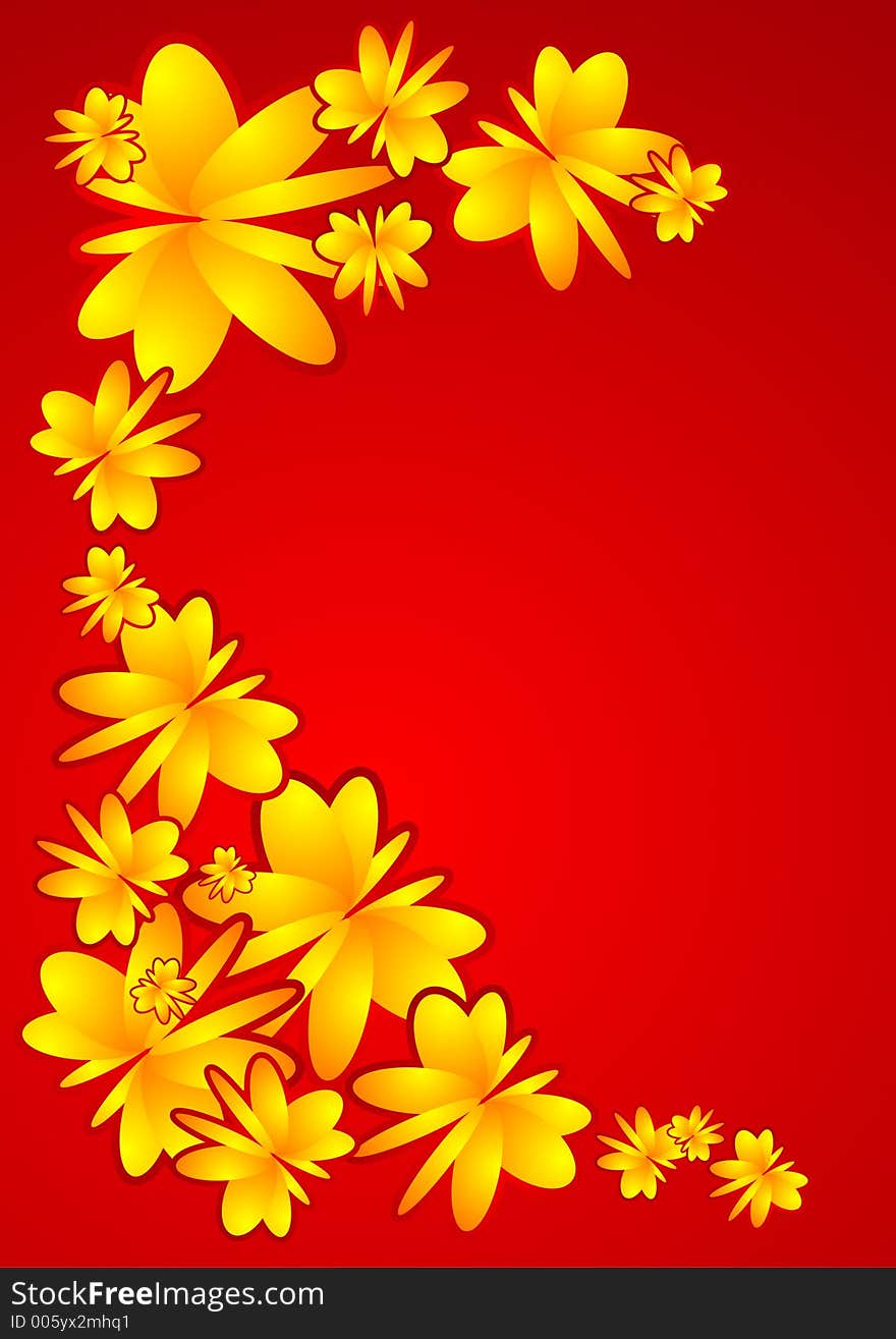 Powerful colors floral design illustration. Powerful colors floral design illustration