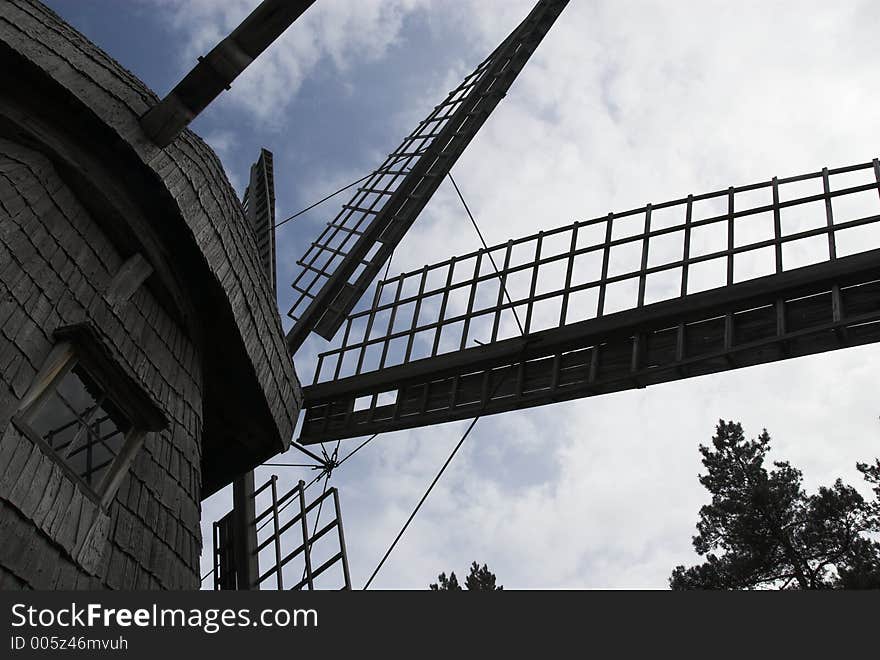 Wooden windmill