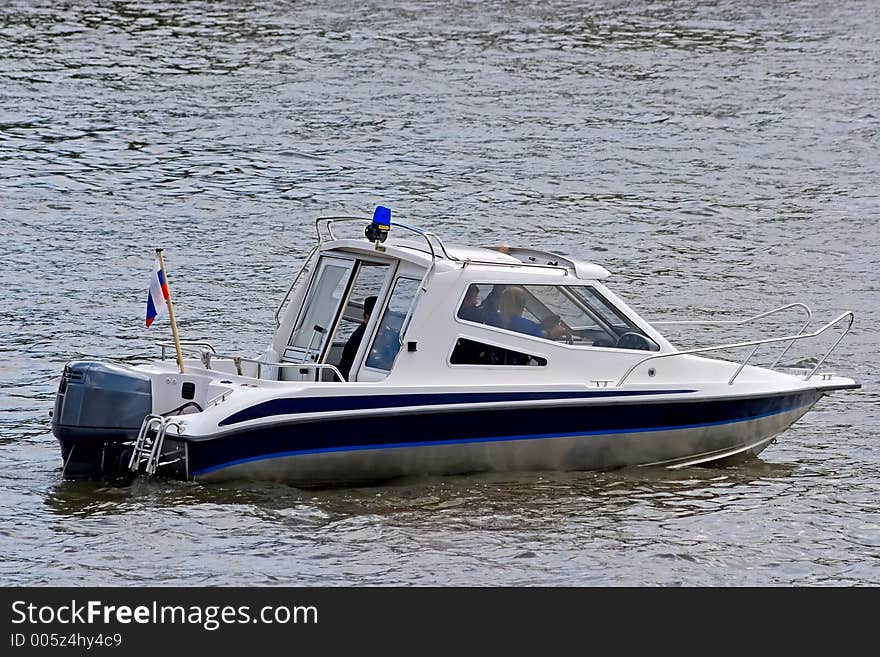 The life boat patrols coast. The life boat patrols coast