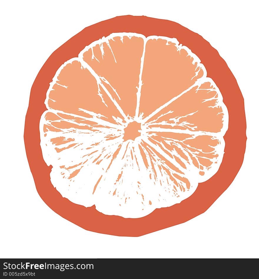 A drawing of an grapefruit slice See an ORANGE SLICE here See an LIME SLICE here See an LEMON SLICE here See FOUR FRUIT SLICES here