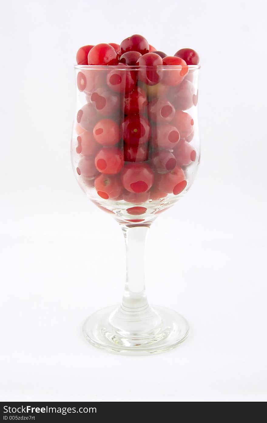 Morello cherry in glass