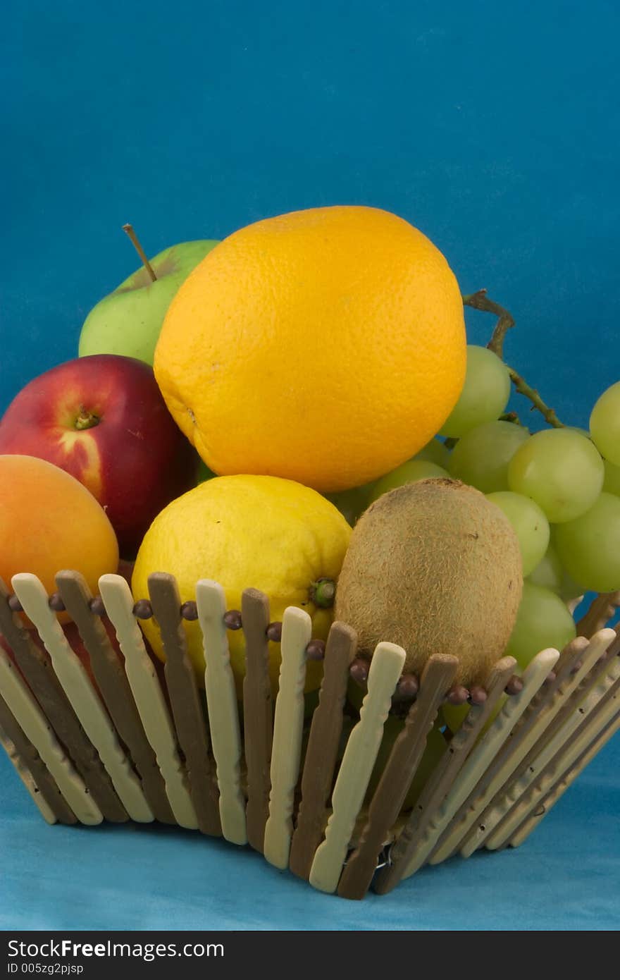 Small basket on blue