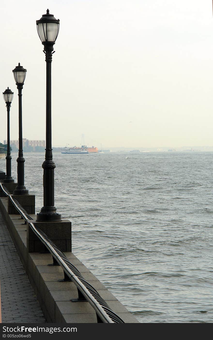 Esplanade in battery park, manhattan