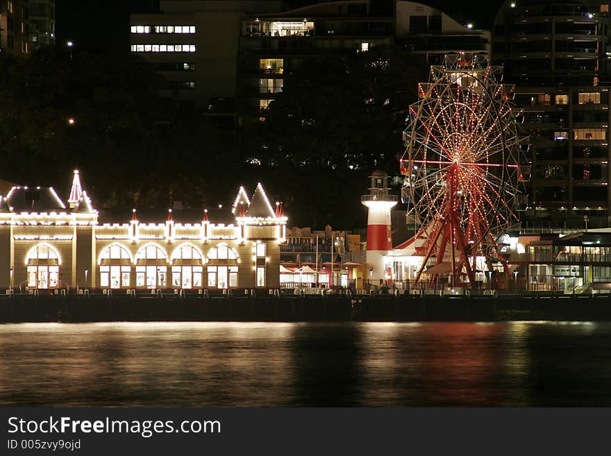 Ferris Wheel At Night, Luna Park, Sydney, Australia