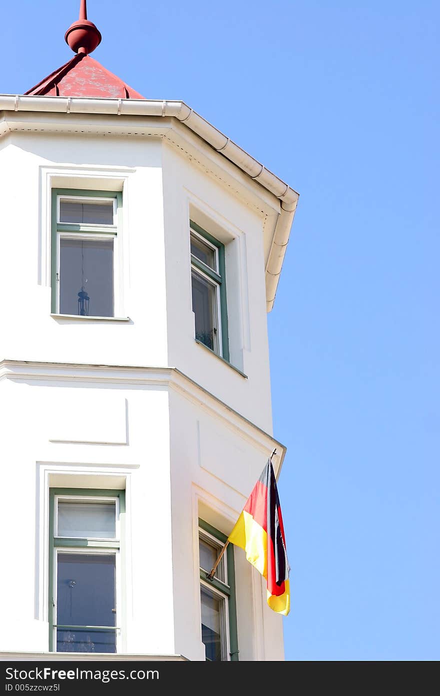 German flag in the window