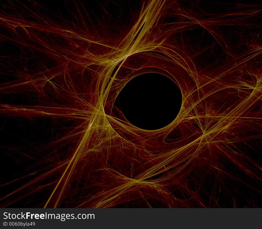 Black hole with yellow gradient