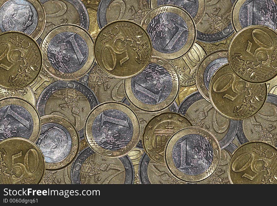 Lots of euro coins for backgrounds. Lots of euro coins for backgrounds